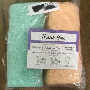 NEW Turbie Twist Microfiber Towel Hair Wrap - Mint Green and Cream